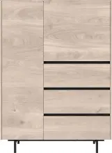Highboard >CANTORIA< 2 Türen, 3 Schübe,...