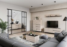 Highboard >CANTORIA< 2 Türen, 3 Schübe,...