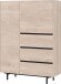 Highboard >CANTORIA< 2 Türen, 3 Schübe, Castello-Eiche-Dekor/Schwarz - 109x150x40cm (BxHxT)