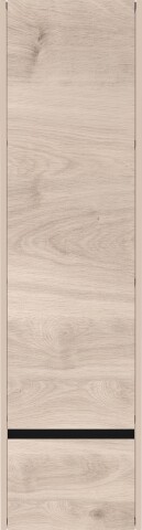 Hängeschrank >CANTORIA< 3 Böden, 1 Tür, Castello-Eiche-Dekor / Schwarz - 36x134x29cm (BxHxT)