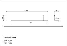 Wandboard >CANTORIA< in Castello-Eiche-Dekor / Schwarz - 180x25x20cm (BxHxT)