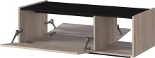 Couchtisch >CANTORIA< 2 Klappen, Castello-Eiche-Dekor / Schwarz - 112x37x53cm (BxHxT)