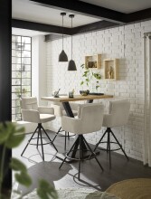 Bartisch >Duke< in Eiche, schwarz, Massivholz, Metall - 120x104x60cm (BxHxT)