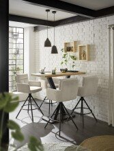 Bartisch >Duke< in Eiche, schwarz, Massivholz, Metall - 120x104x60cm (BxHxT)