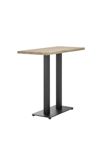 Bartisch >Jay< in Eiche, schwarz, Massivholz, Metall - 120x104x60cm (BxHxT)