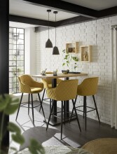 Bartisch >Jay< in Eiche, schwarz, Massivholz, Metall - 120x104x60cm (BxHxT)