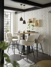 Bartisch >Jay< in Eiche, schwarz, Massivholz, Metall - 120x104x60cm (BxHxT)