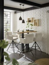 Bartisch >Jay< in Eiche, schwarz, Massivholz, Metall - 120x104x60cm (BxHxT)