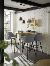Bartisch >Jules< in Eiche, schwarz, Massivholz, Metall - 120x104x60cm (BxHxT)