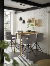 Bartisch >Jules< in Eiche, schwarz, Massivholz, Metall - 120x104x60cm (BxHxT)