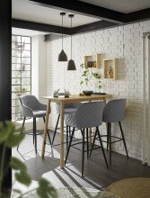 Bartisch >Jules< in Eiche, schwarz, Massivholz, Metall - 120x104x60cm (BxHxT)