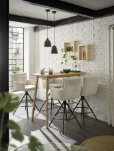 Bartisch >Jules< in Eiche, schwarz, Massivholz, Metall - 120x104x60cm (BxHxT)