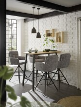 Bartisch >Kent< in Eiche, schwarz, Massivholz, Metall - 120x104x60cm (BxHxT)