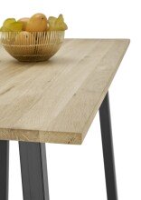 Bartisch >Kent< in Eiche, schwarz, Massivholz, Metall - 120x104x60cm (BxHxT)