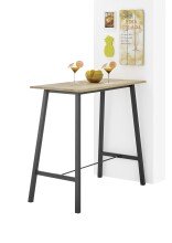 Bartisch >Kent< in Eiche, schwarz, Massivholz, Metall - 120x104x60cm (BxHxT)