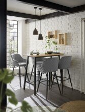 Bartisch >Kent< in Eiche, schwarz, Massivholz, Metall - 120x104x60cm (BxHxT)