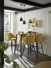 Bartisch >Kent< in Eiche, schwarz, Massivholz, Metall - 120x104x60cm (BxHxT)