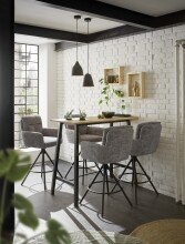 Bartisch >Kent< in Eiche, schwarz, Massivholz, Metall - 120x104x60cm (BxHxT)