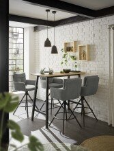 Bartisch >Kent< in Eiche, schwarz, Massivholz, Metall - 120x104x60cm (BxHxT)