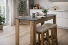 Bartisch >Modesto< in anthrazit, Old Style dunkel - 115x103x50 (BxHxT)