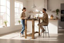 Bartisch >Modesto< in anthrazit, Old Style dunkel - 115x103x50 (BxHxT)