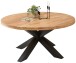 Esstisch >Brad< in Akazie, schwarz, Massivholz, Metall - 75x160cm (HxD)