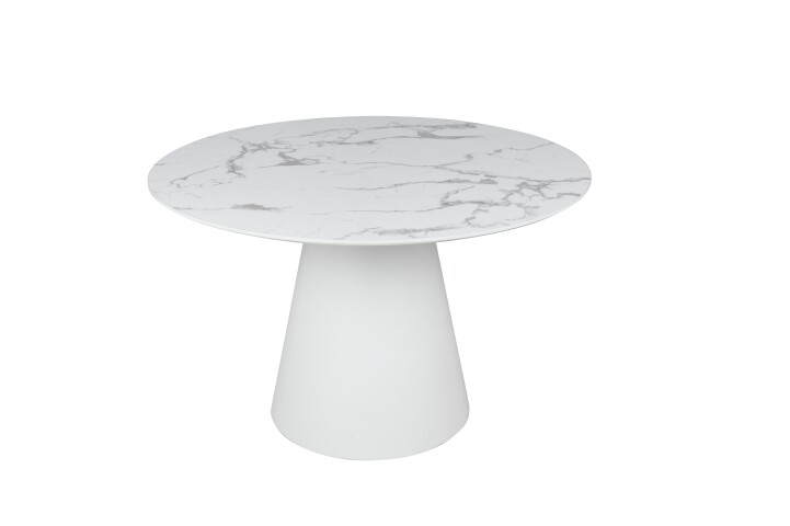 Esstisch >Brandon< in marmoriert weiß, MDF, Melamin - 75x120cm (HxD)
