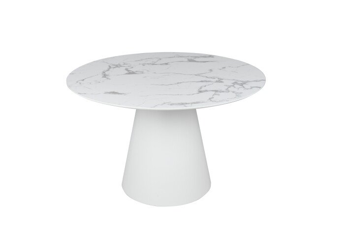 Esstisch >Brandon< in marmoriert weiß, MDF, Melamin - 75x120cm (HxD)