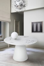 Esstisch >Brandon< in marmoriert weiß, MDF, Melamin - 75x120cm (HxD)