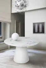 Esstisch >Brandon< in marmoriert weiß, MDF, Melamin - 75x120cm (HxD)