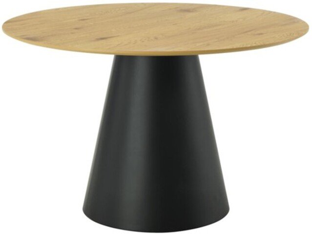 Esstisch >Brandon< in Eiche Dekor, schwarz, MDF, Melamin - 75x120cm (HxD)