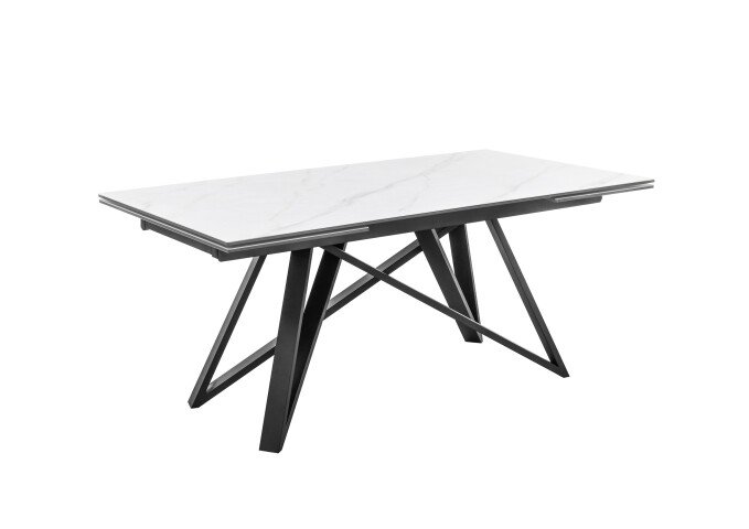 Kulissen-Esstisch >Charly< ausziehbar, weiß, schwarz - 180/280x75x95 (BxHxT)