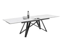 Kulissen-Esstisch >Charly< ausziehbar, weiß, schwarz - 180/280x75x95 (BxHxT)