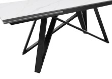 Kulissen-Esstisch >Charly< ausziehbar, weiß, schwarz - 180/280x75x95 (BxHxT)