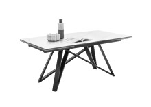 Kulissen-Esstisch >Charly< ausziehbar, weiß, schwarz - 180/280x75x95 (BxHxT)