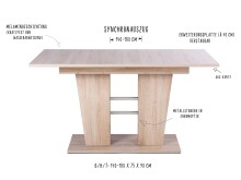 Esstisch >Bomuli I< - 140x75x90cm (BxHxT)