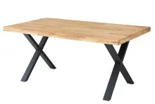Esstisch >Chris X< in Eiche, schwarz, Massivholz,...