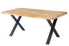 Esstisch >Chris X< in Eiche, schwarz, Massivholz,...