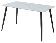 Esstisch >Cody< in weiß, schwarz, Keramik, Metall - 140x76x80cm (BxHxT)