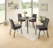 Esstisch >Fiete< in beton Dekor, schwarz, MDF, Metall - 80x75x80cm (BxHxT)