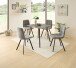 Esstisch >Fiete< in beton Dekor, schwarz, MDF, Metall - 80x75x80cm (BxHxT)