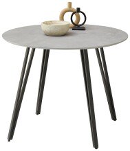 Esstisch >Floris< in Steinoptik, schwarz, MDF, Metall - 75x100cm (HxD)