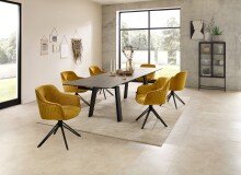 Kulissen-Esstisch >Janis< ausziehbar bis 300cm, grau, schwarz - 200/300x76x100 (BxHxT)