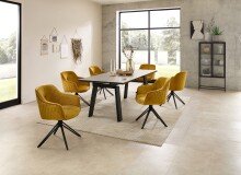 Kulissen-Esstisch >Janis< ausziehbar bis 300cm, grau, schwarz - 200/300x76x100 (BxHxT)