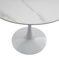 Esstisch >Josh< in weiß, Keramik, Metall - 75x90cm (HxD)