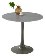 Esstisch >Josh< in grau, Keramik, Metall - 75x90cm (HxD)