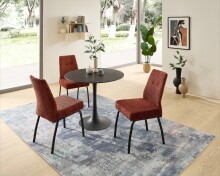 Esstisch >Josh< in schwarz, Keramik, Metall - 75x90cm (HxD)