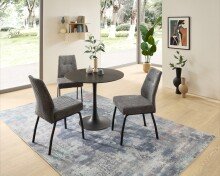 Esstisch >Josh< in schwarz, Keramik, Metall - 75x90cm (HxD)