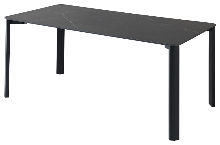 Esstisch >Lenni< in schwarz, Keramik, Metall - 180x76x90cm (BxHxT)