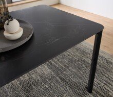 Esstisch >Lenni< in schwarz, Keramik, Metall - 180x76x90cm (BxHxT)